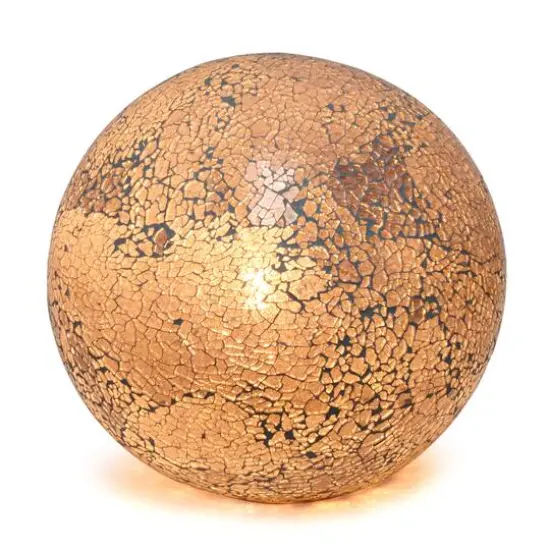 Simple Designs 7.7" Mosaic Stone Ball Table Lamp Gray {3}