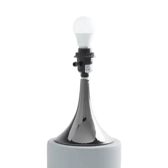 Grey Metal Traditional Table Lamp, 24" x 15" x 15" {7}