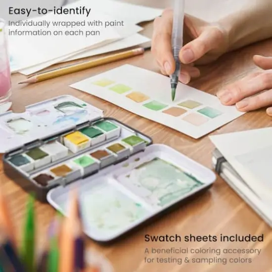 Arteza&reg; Earth Colors Watercolor Half Pan Set {4}