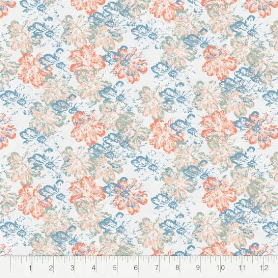 Fabric Editions White Flourish Garden Cotton Fabric {3}