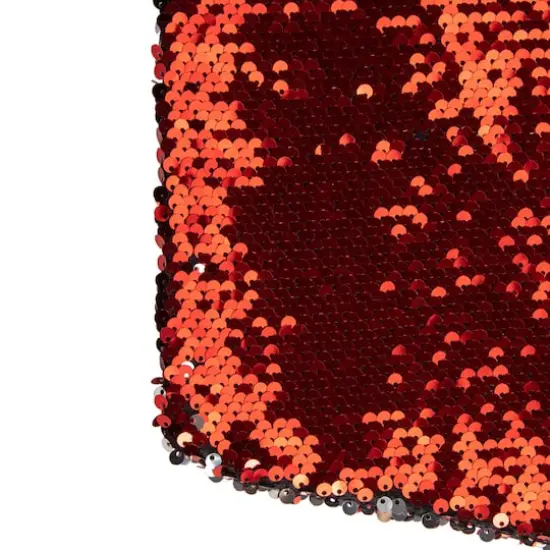 19" Red & Silver Sequin Christmas Stocking with White Faux Fur Cuff {6}