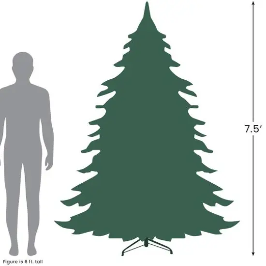 7.5ft. Pre-Lit Green Upside Down Spruce Artificial Christmas Tree, Clear Lights {4}