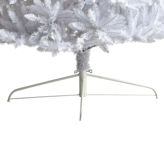 12ft. Pre-Lit Slim White Artificial Christmas Tree, Warm White LED Lights {7}