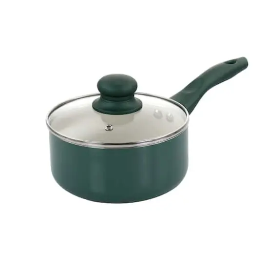 Gibson Home&reg; 11-Piece Green Gazebo Ceramic Nonstick Aluminum Cookware Set {6}
