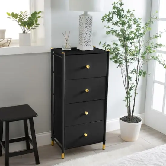 Simplify 4 Drawer Luxury Dresser Black {4}