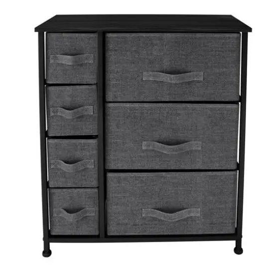 Simplify 7 Drawer Storage Dresser Gray {1}