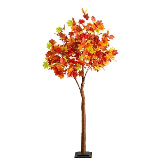 6ft. Pre-Lit Shades of Autumn Maple Artificial Fall Tree with 360 Warm White LED Lights {1}