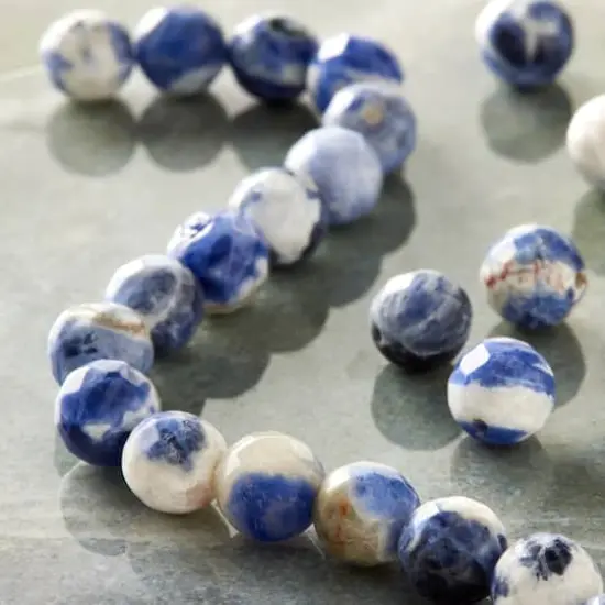 Blue Sodalite Faceted Round Beads, 8mm by Bead Landing&trade; {3}