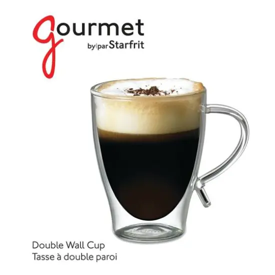 Starfrit 12oz. Double-Wall Glass Coffee Cup {3}