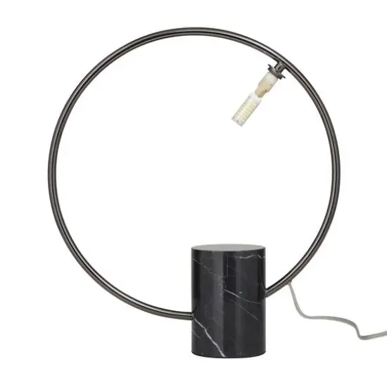 17.5" Marble Contemporary Abstract Accent Lamp Black {4}