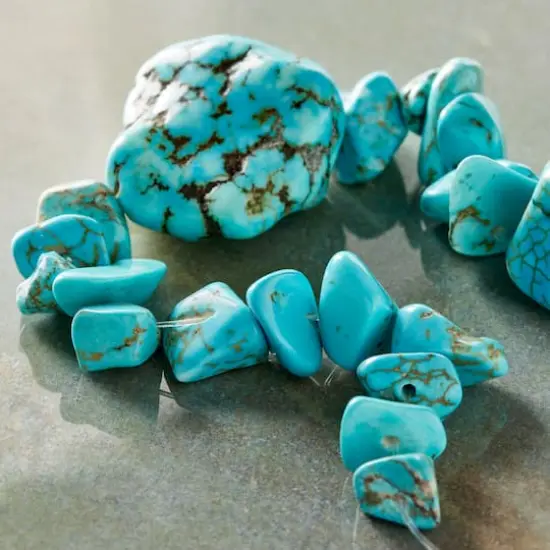 Turquoise Dyed Howlite Nugget Beads, 30mm by Bead Landing&trade; {3}
