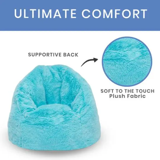 Delta Children 21" Cozee Fluffy Chair Aqua {5}