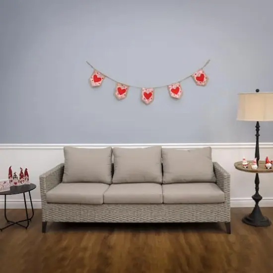 6ft. Red Hearts & Dots Valentine's Day Jute Garland {3}
