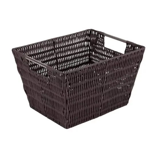 Simplify Medium Chocolate Rattan Storage Basket {7}