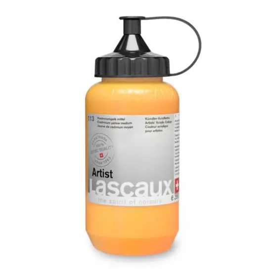 Lascaux Artist Acrylic Paint, 390mL 113 Cadmium Yellow Medium {4}