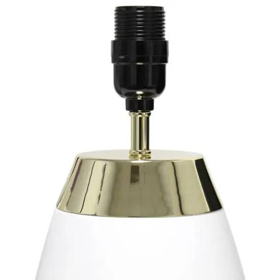 Simple Designs 14" Metal Touch Table Lamp White and Gold Base {9}