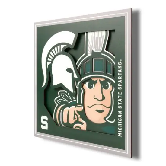 College 3D Logo Series Wall Art Michigan State Spartans {1}