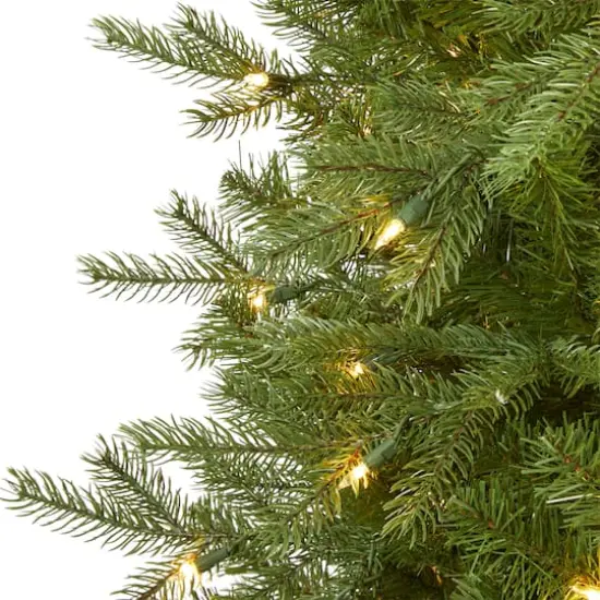 7ft. Pre-Lit Vienna Fir Artificial Christmas Tree, Warm White Lights {4}