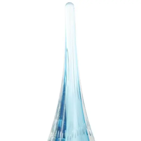13" Blue Glass Abstract Teardrop Sculpture {6}