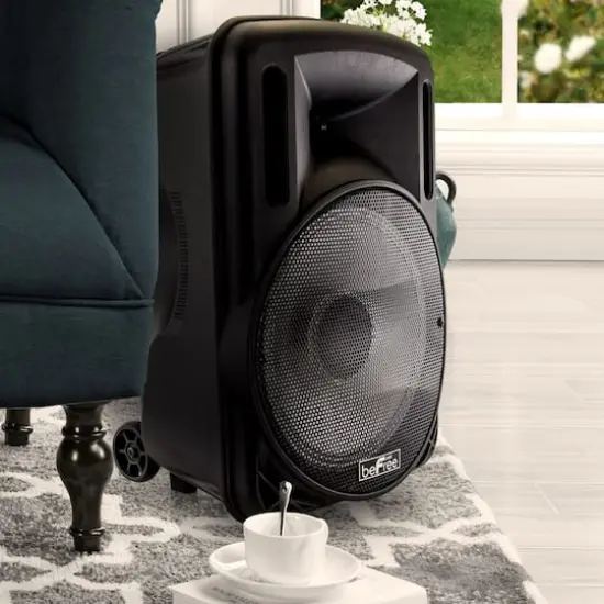 beFree Sound 12" 2500 Watt Bluetooth Portable Party PA Speaker With Illuminating Lights & USB {9}