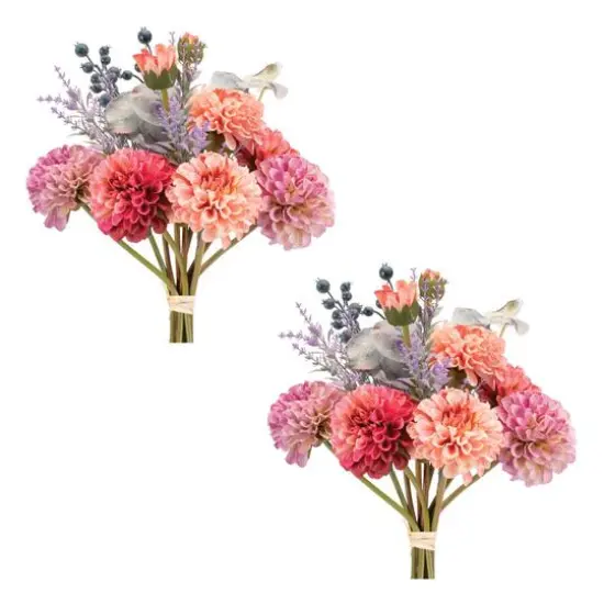 18.25" Mixed Zinnia Floral Bouquets, 2ct. {1}