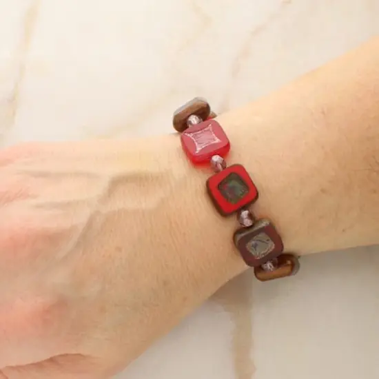 Red Squares Czech Glass Bead Mix by Bead Landing&trade; {5}