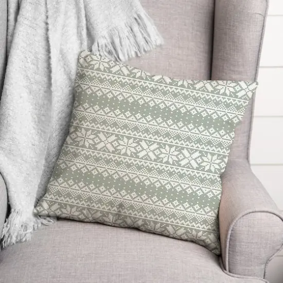Sage Sweater Pattern Throw Pillow {3}