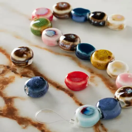 Multicolor Ceramic Coin Beads, 10.5mm by Bead Landing&trade; {3}