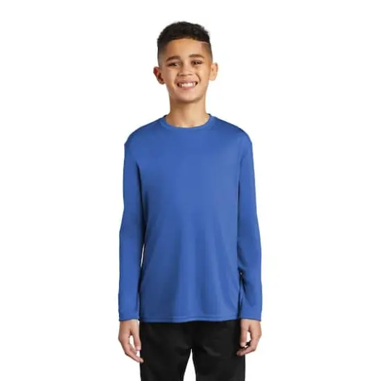 Port & Company® Youth Long Sleeve Performance T-Shirt Royal {3}