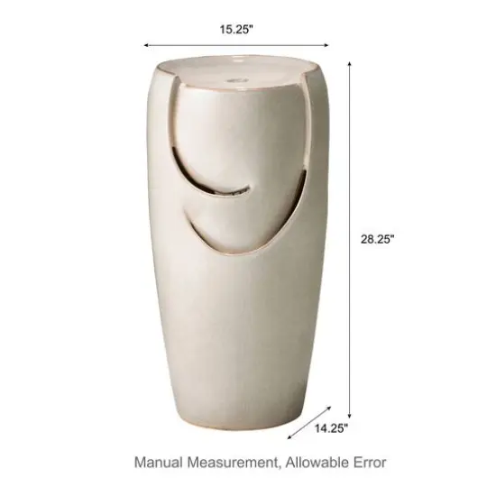 Glitzhome&reg; 29" Ceramic Pot Fountain Sand Beige {9}