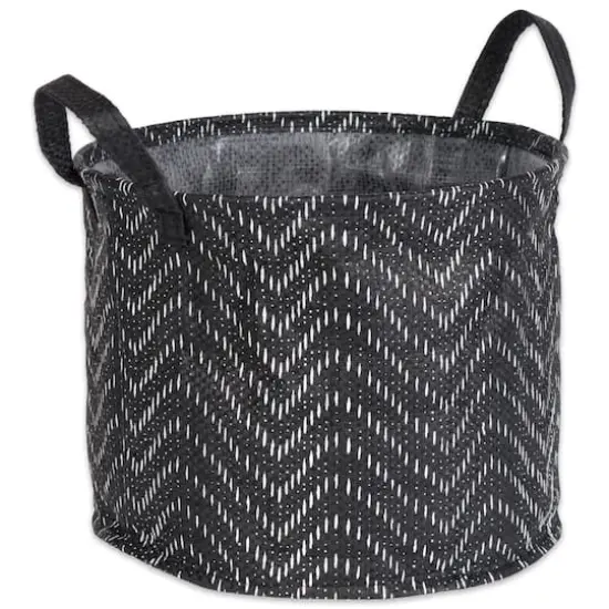 DII&reg; Small Round Black & White Tribal Chevron PE-Coated Woven Paper Laundry Bin, 2ct. {5}