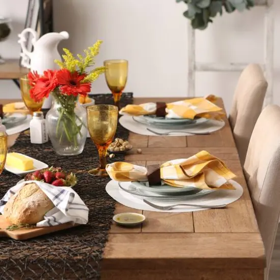 DII&reg; Round Double Frame Placemats, 6ct. White {6}