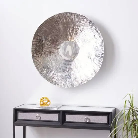36" Silver Glam Ornamental Stainless Steel Wall D&eacute;cor {8}