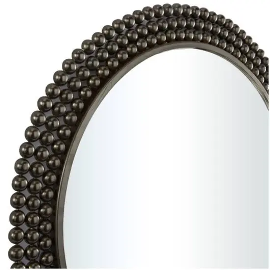 CosmoLiving by Cosmopolitan Black Metal Ball Wall Mirror with Beaded Detailing 32" x 1" x 32" {4}