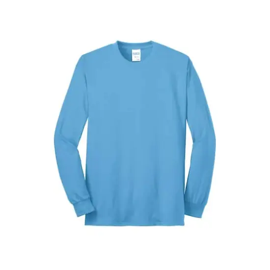 Port & Company&reg; Long Sleeve Adult T-Shirt Aquatic Blue {1}