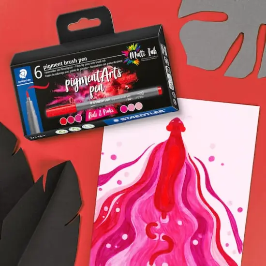 STAEDTLER&reg; Pigments Arts Brush Pen Set Reds and Pinks {3}