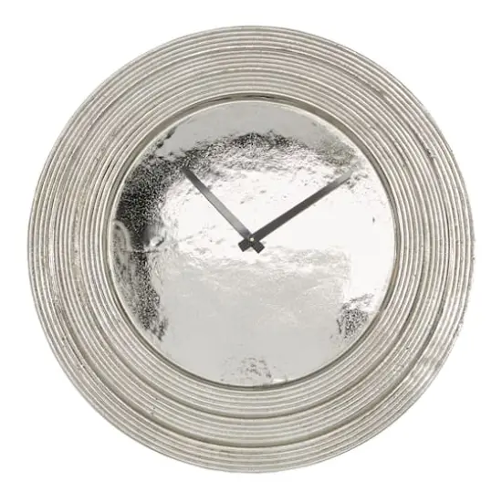 24" Aluminum Coastal Wall Clock Silver {1}