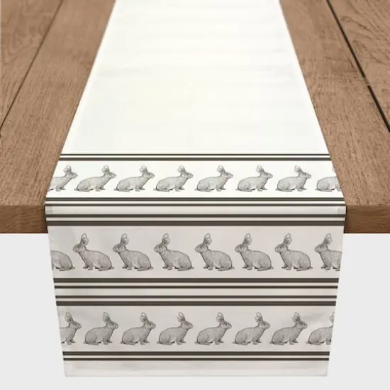 Bunny Stripes Runner 1 16" x 72" Cotton Twill Runner {1}