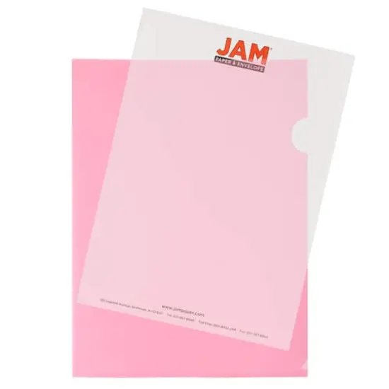 JAM Paper 9" x 11.5" Plastic Sleeve Page Protectors, 12ct. Light Red {1}