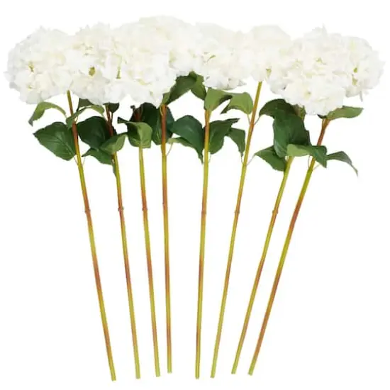 33" White Hydrangea Artificial Flower Stem, 8ct. {1}