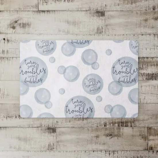 Troubles Into Bubbles Floor Mat White {3}