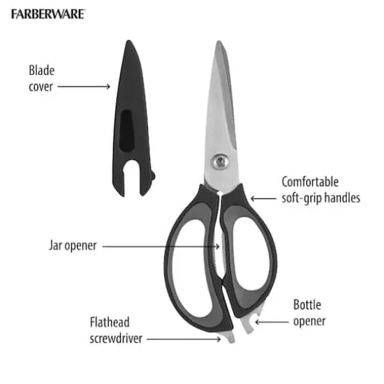 Farberware 4-in-1 Kitchen Shears Black/Gray {5}