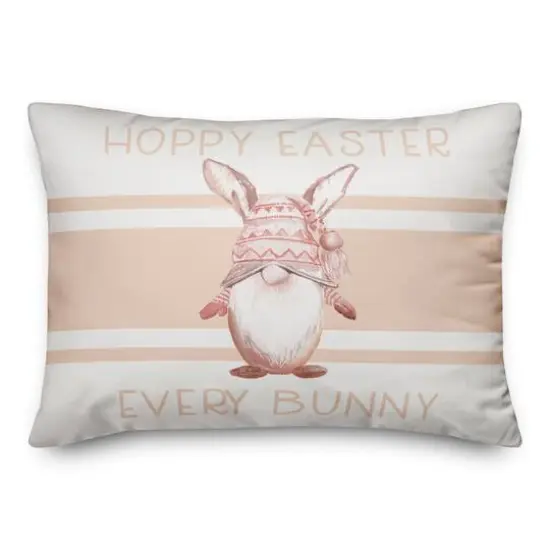 Hoppy Easter Gnome Blush 2 14" x 20" Indoor / Outdoor Pillow {3}
