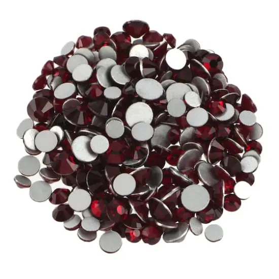 Round Flatback Glass Rhinestone Mix by Bead Landing&trade; Dark Red {1}