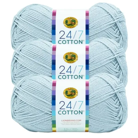 3 Pack Lion Brand&reg; 24/7 Cotton&reg; Yarn Cool Gray {1}