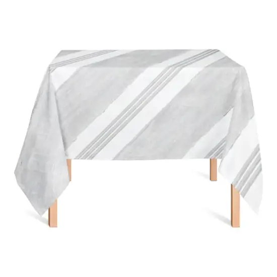 Gray Stripes 58" x 58" Tablecloth {3}