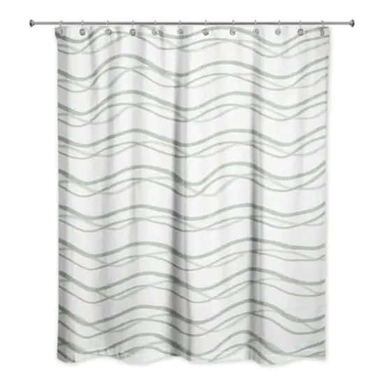 Delicate Squiggles Shower Curtain Sage {1}