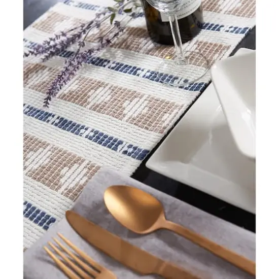 DII&reg; 108" Colby Southwest Table Runner French Blue/Stone {5}