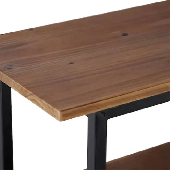 Brown Metal Industrial Wall Shelf Set {4}