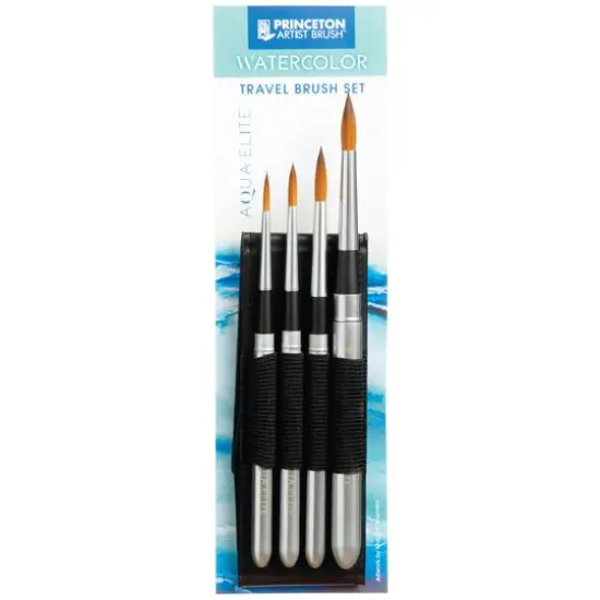 Princeton&trade; Aqua Elite&trade; Synthetic Watercolor Travel 4 Piece Watercolor Brush Set {1}